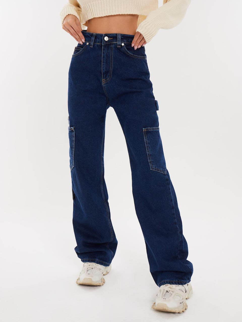 

Джинсы женские Feelz Cargo Palazzo 01 синие 26, Синий, Cargo Palazzo 01