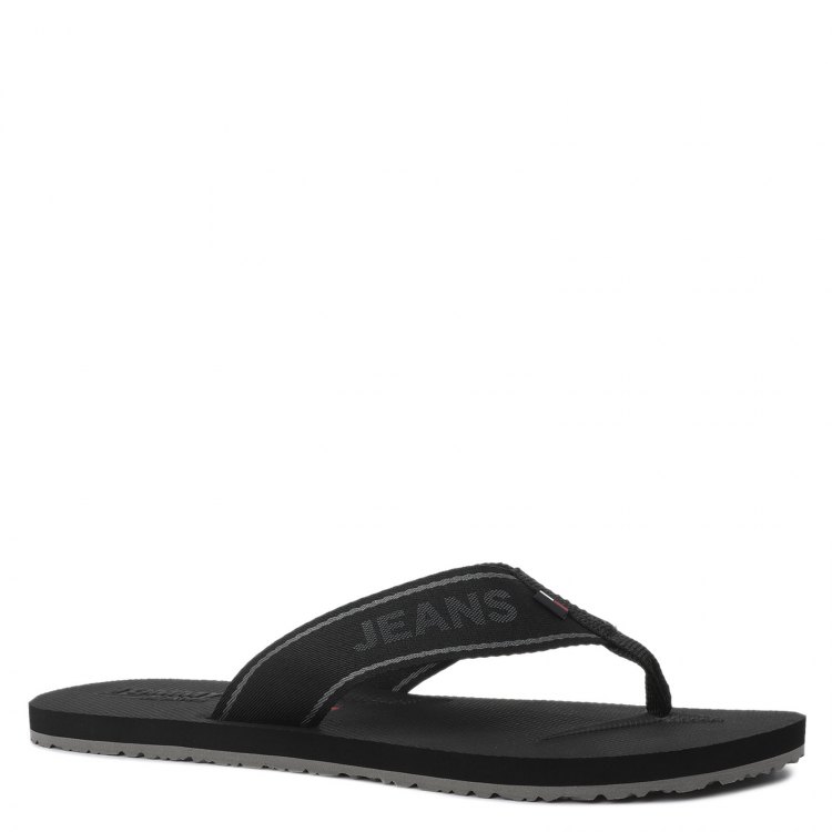 фото Мужские сланцы tommy jeans comfort footbed beach sandal em0em00693 цв. черный 41 eu