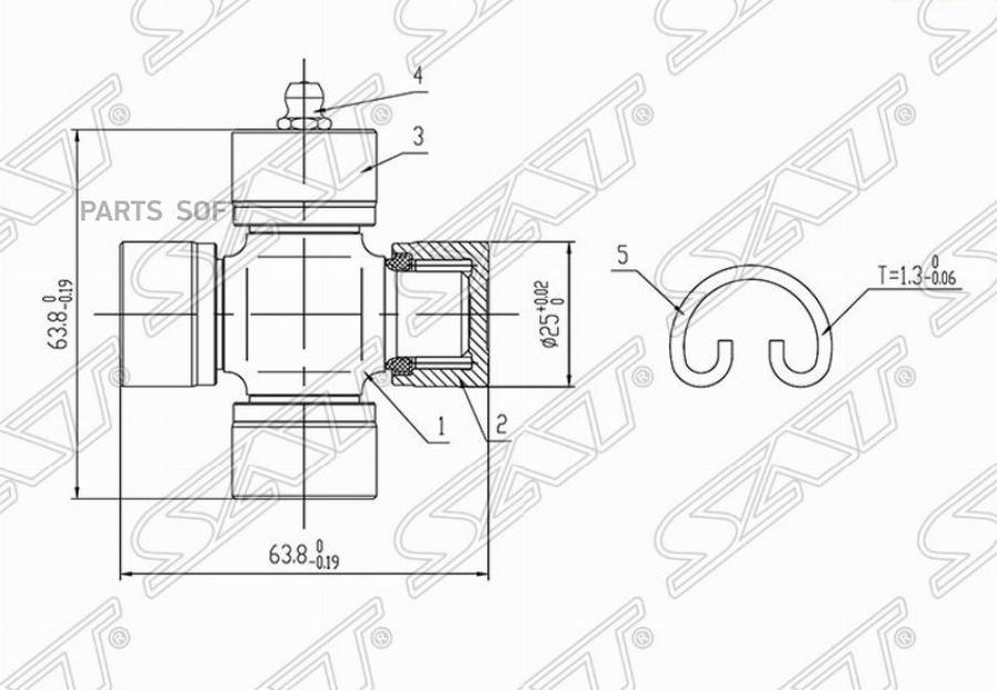 

Крестовина Mazda Cx-7 06-12 Sat арт. ST-PH01-25-100BSP