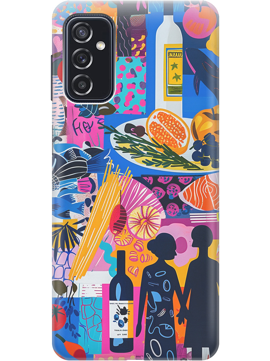 

Силиконовый чехол на Samsung Galaxy M52 5G с принтом "Гастрономический коллаж", Синий;прозрачный;розовый, 734082151