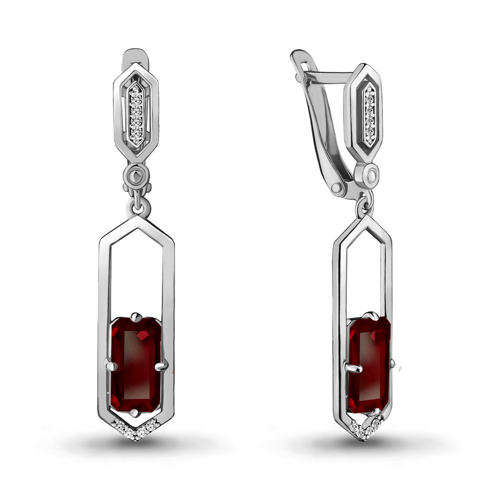 

Серьги из серебра с гранатом Яхонт Ювелирный 218925, 218925