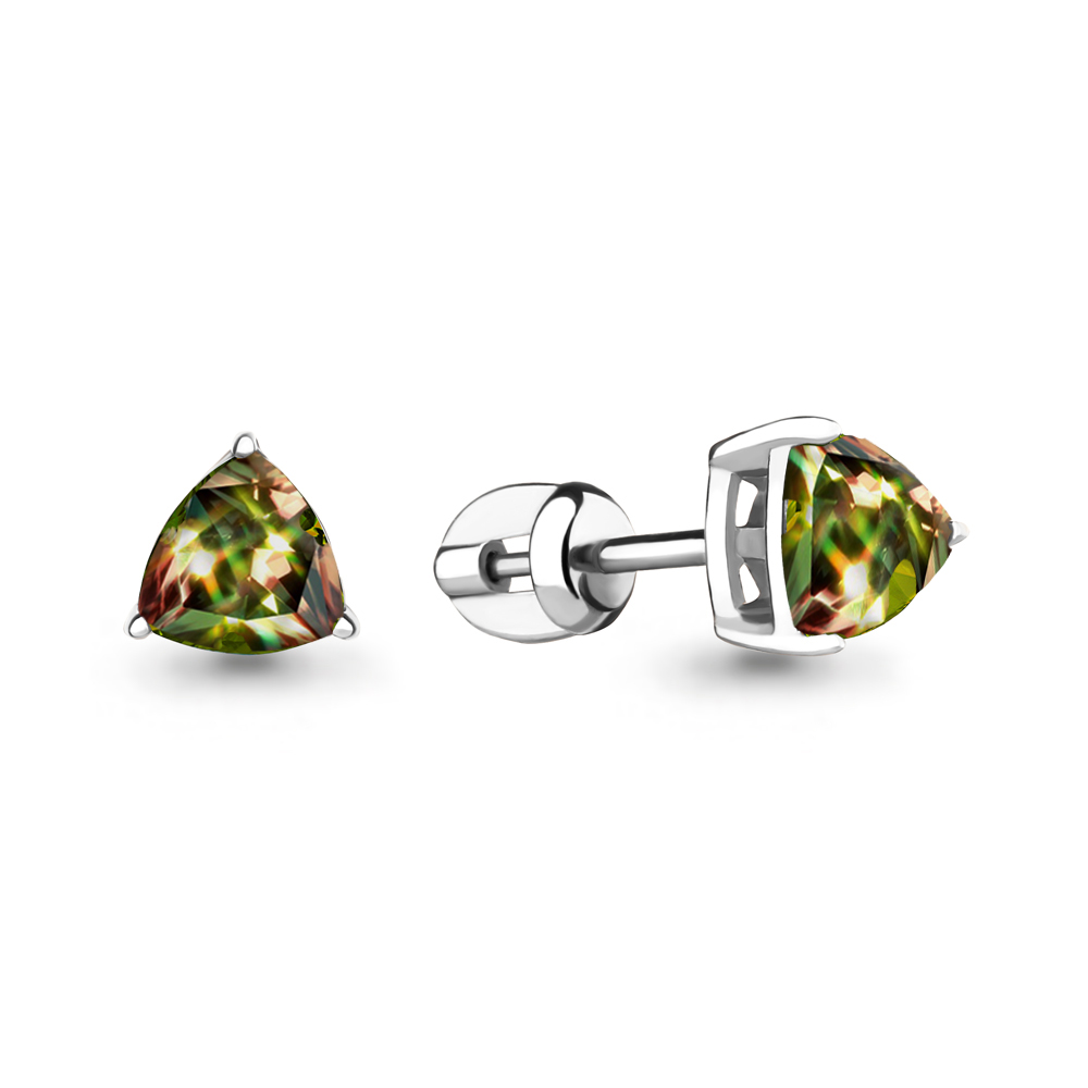 

Серьги-пусеты из серебра с султанитом Яхонт Ювелирный 219304, 219304