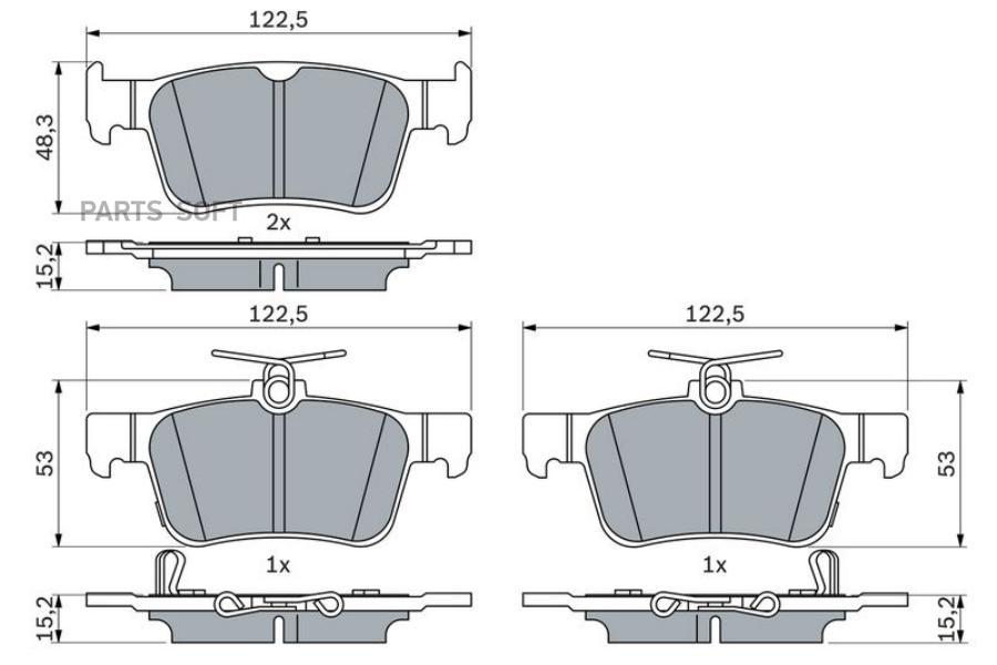 

Тормозные колодки Bosch задние 986424807