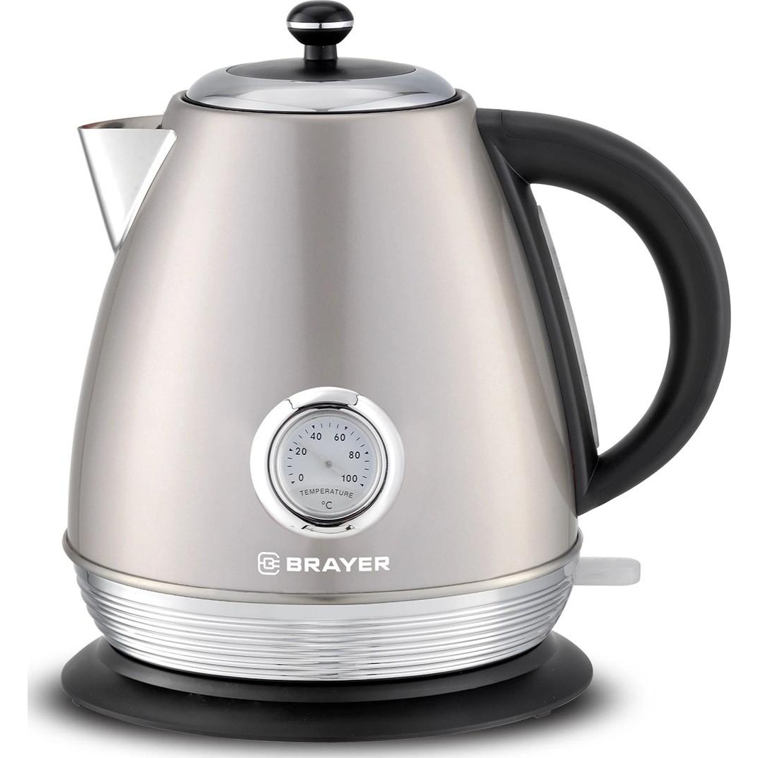 Чайник электрический Brayer BR1007 1.7 л розовый, серебристый мультистайлер brayer br3305 розовый