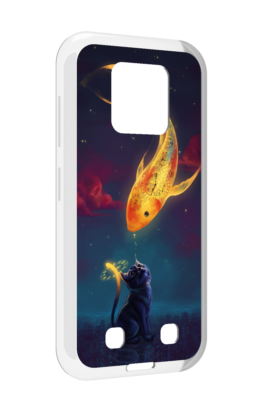

Чехол MyPads золотая-рыбка-часовая для Oukitel WP18, Прозрачный, Tocco