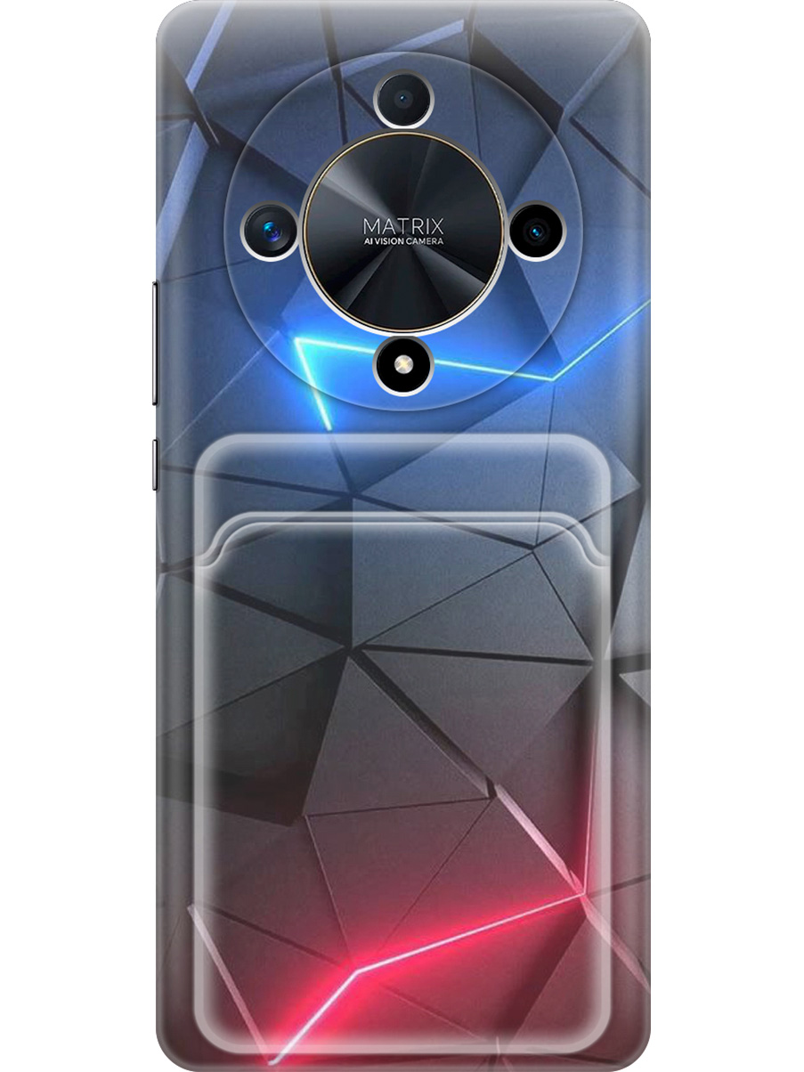 

Силиконовый чехол на Honor X9b / X50 с принтом с карманом для карты прозрачный 787517, Прозрачный;серый;синий, 781974331