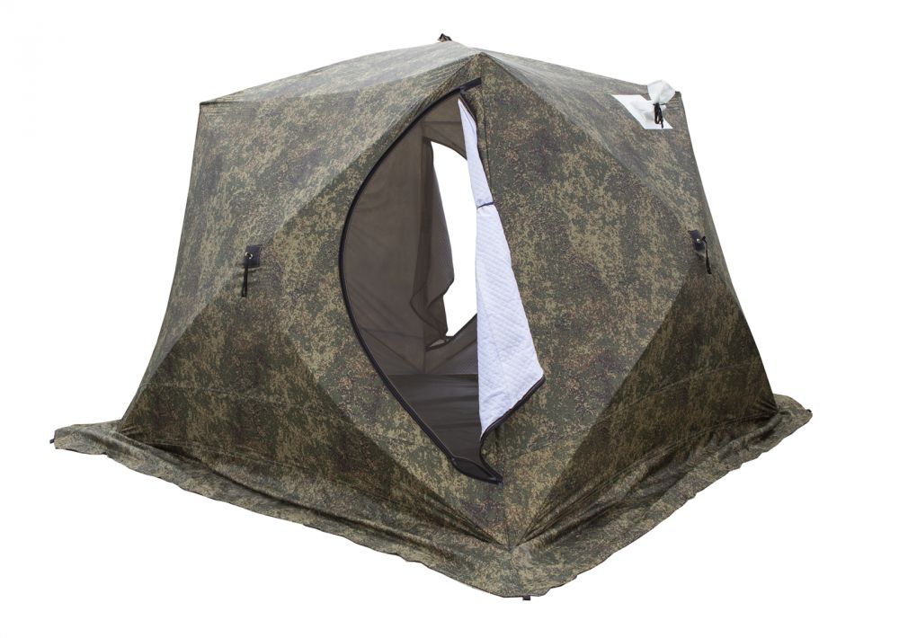 фото Палатка зимняя куб-4 т трехслойная камуфляж стэк (камуфляж, )