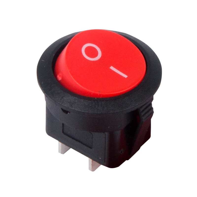 Выключатель клавишный круглый 250V 6А (2с) ON-OFF красный REXANT, 10 шт.