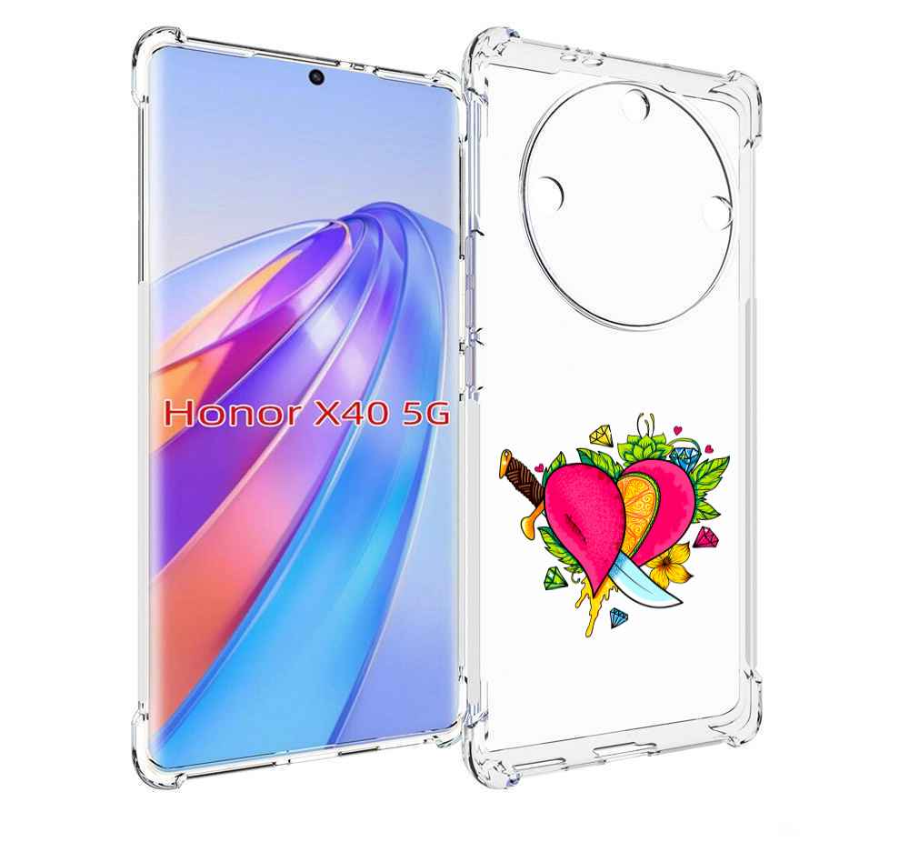 

Чехол MyPads Фруктовое сердце для Honor X40, Прозрачный, Tocco