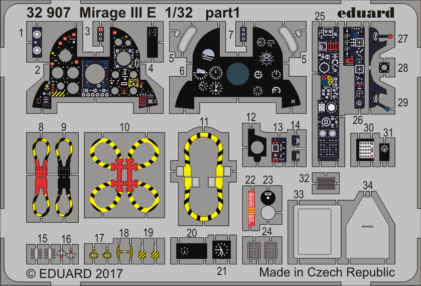 

Фототравление Eduard 32907 Mirage III E 1/32