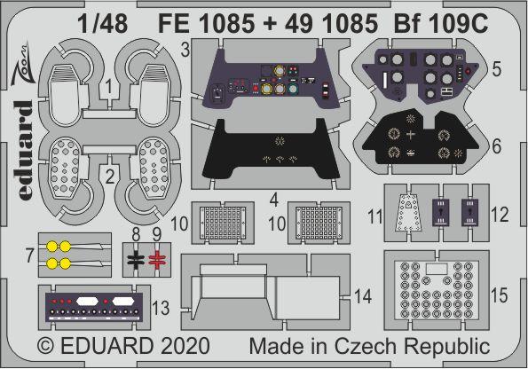 

Фототравление Eduard 491085 Bf 109C 1/48, Цветной