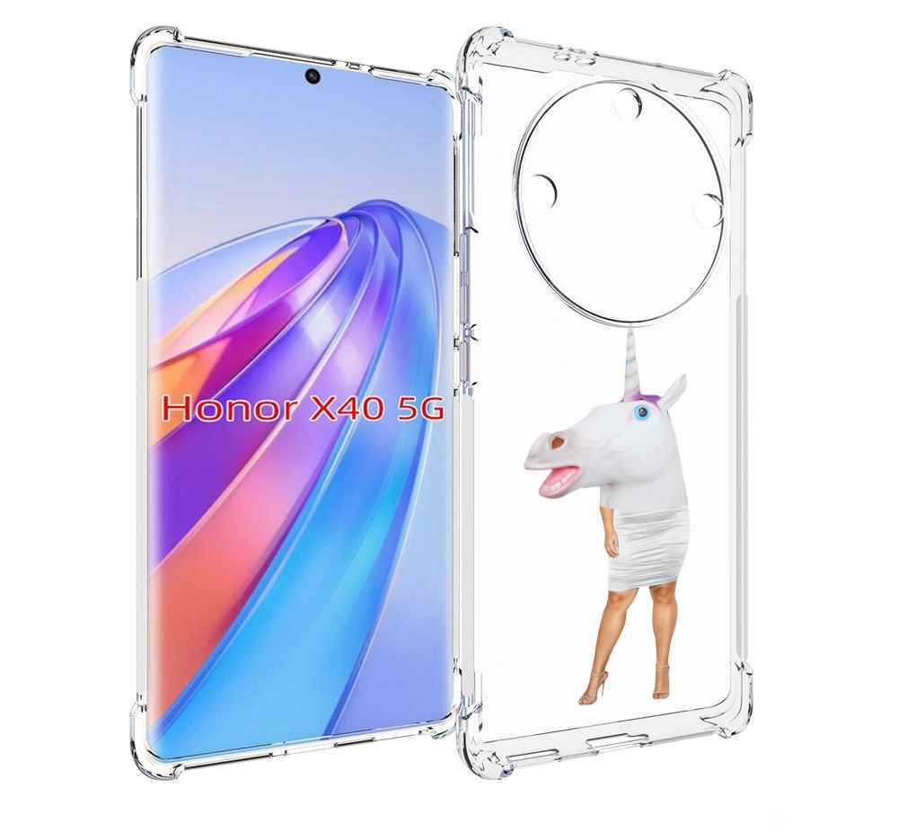 

Чехол MyPads голова-единорога для Honor X40, Прозрачный, Tocco