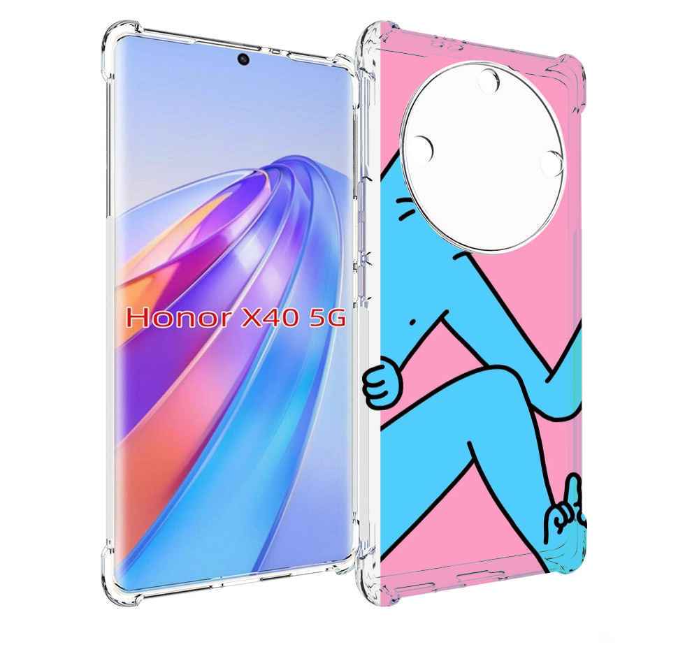 

Чехол MyPads голубой кот в дверце для Honor X40, Прозрачный, Tocco