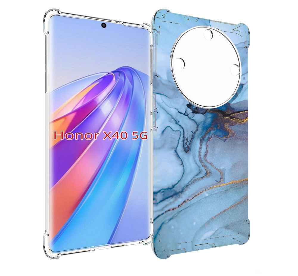 

Чехол MyPads голубой мрамор для Honor X40, Прозрачный, Tocco