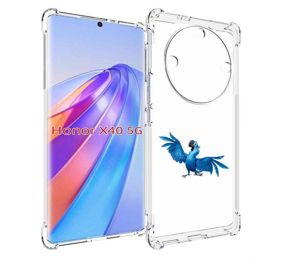 

Чехол MyPads голубой-попугайчик для Honor X40, Прозрачный, Tocco