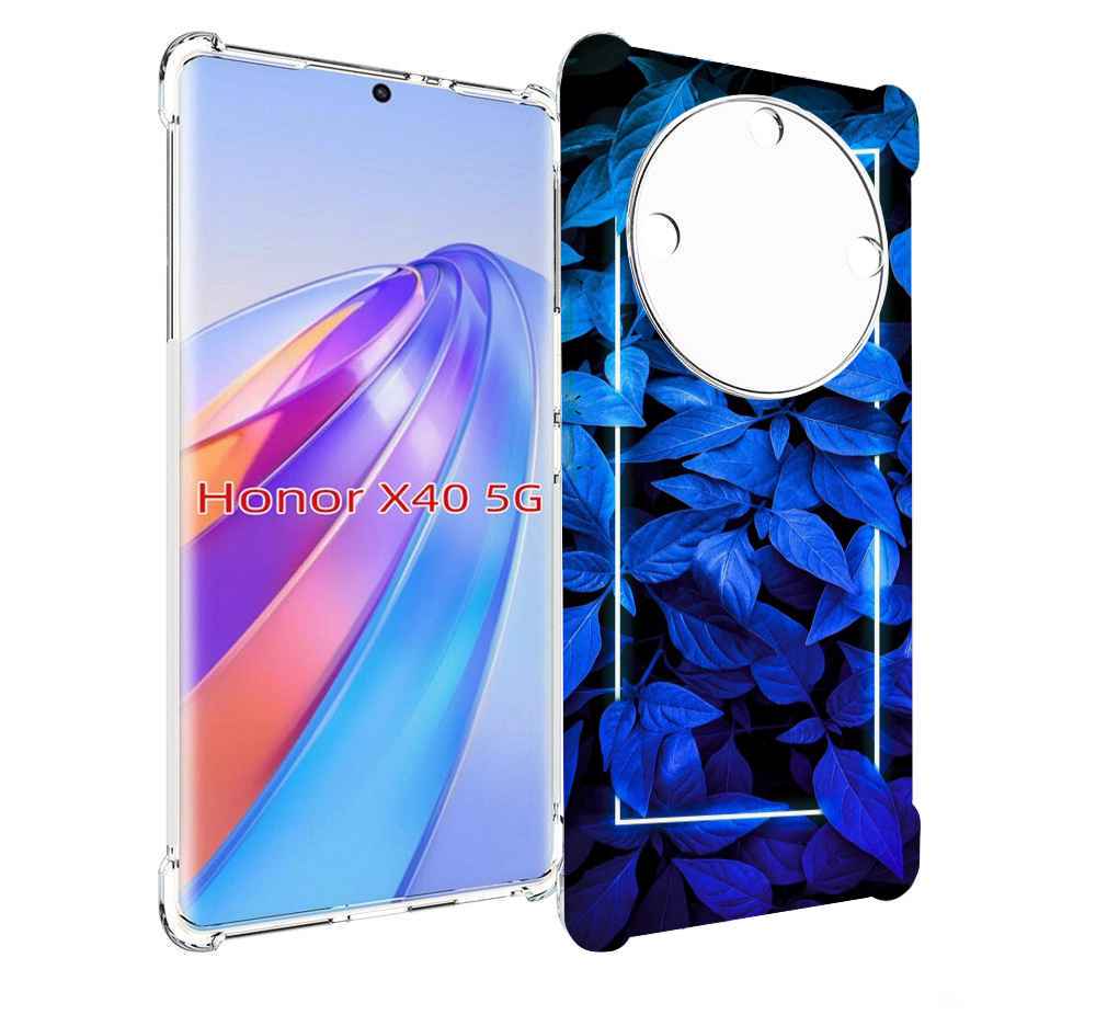 

Чехол MyPads голубые цветочки неон для Honor X40, Прозрачный, Tocco