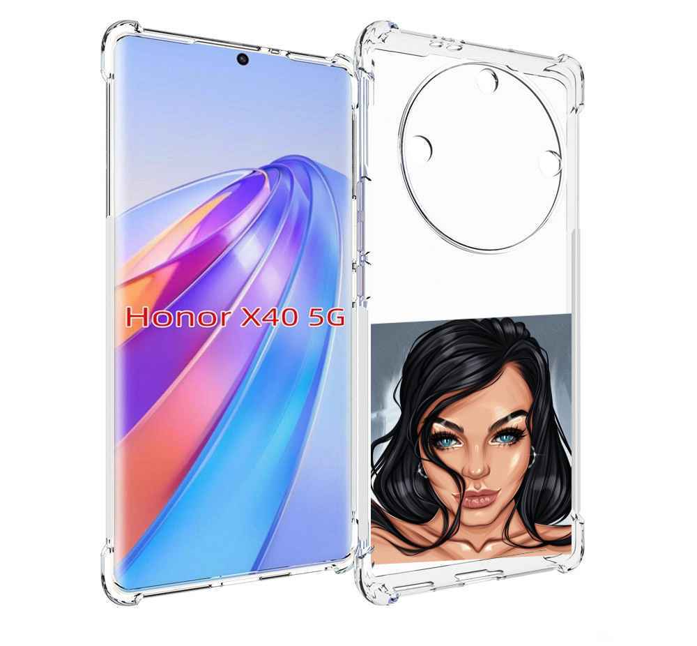 

Чехол MyPads голубые-глаза-у-брюнетки женский для Honor X40, Прозрачный, Tocco