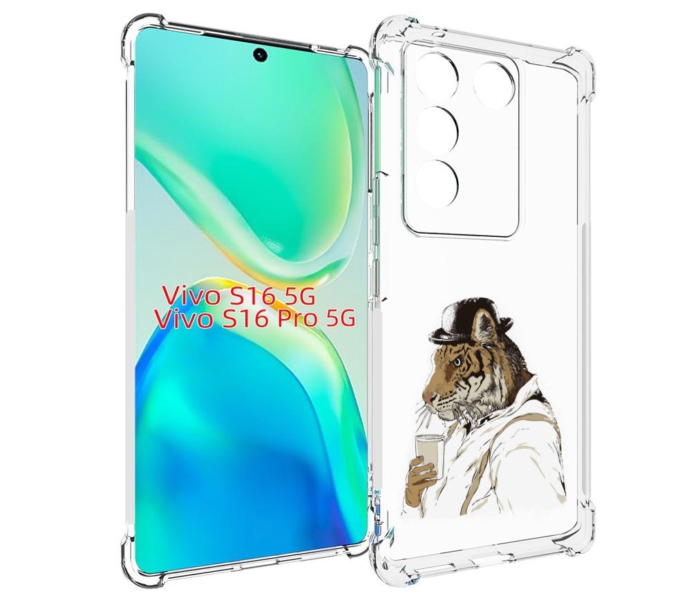 Чехол MyPads Тигр в шляпе для Vivo S16 5G/S16 Pro 5G/V27/V27 Pro