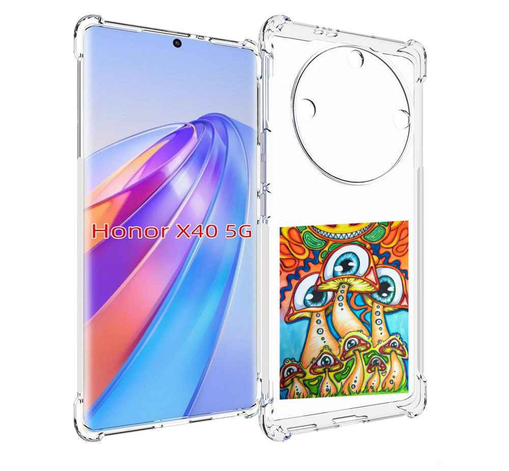 

Чехол MyPads грибы с глазами для Honor X40, Прозрачный, Tocco