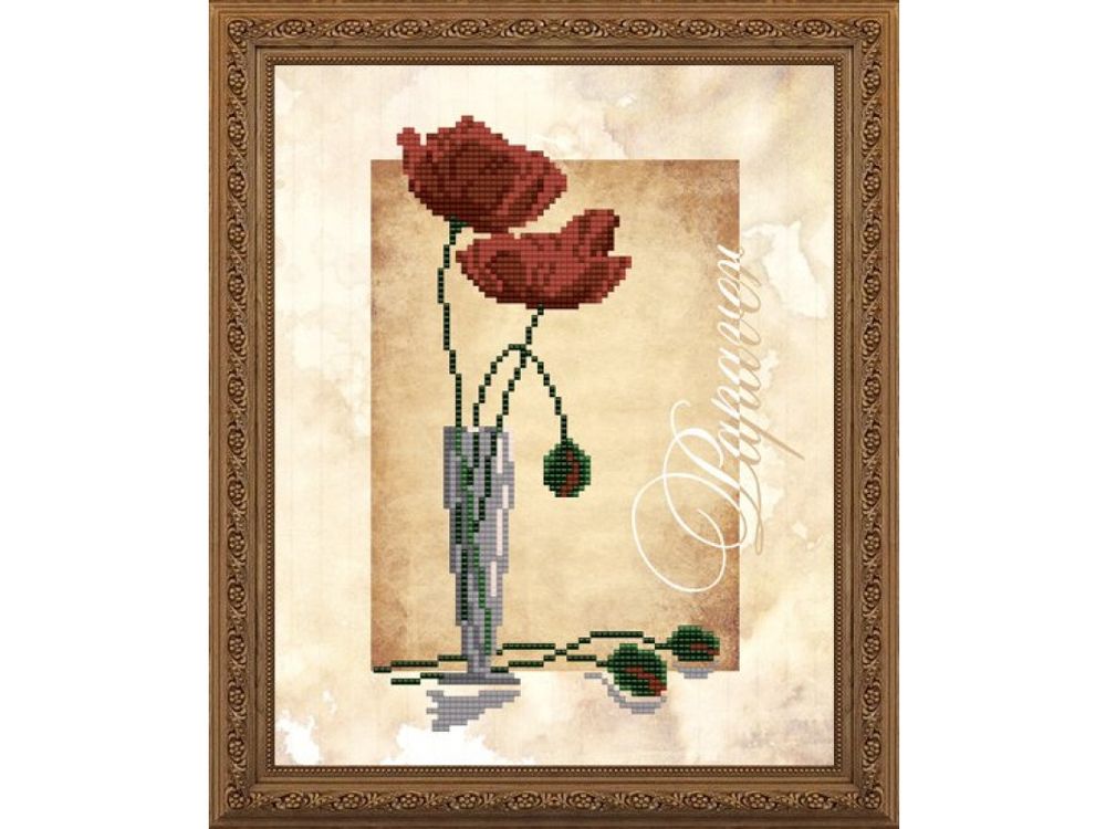 

Рисунок на ткани «Маки»