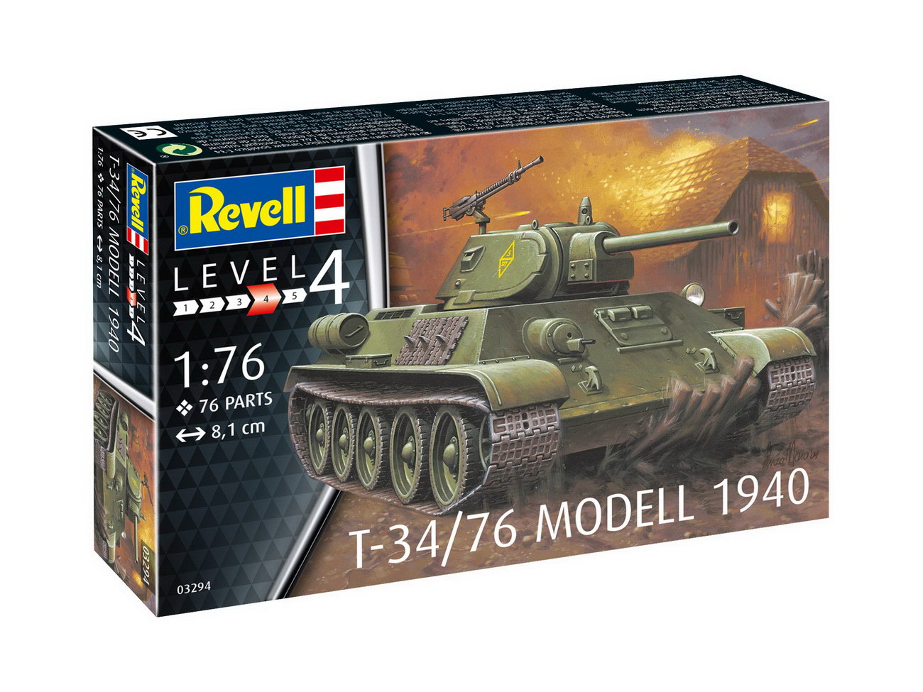 фото Сборная модель revell 1/76 советский танк т-34/76 1940 03294