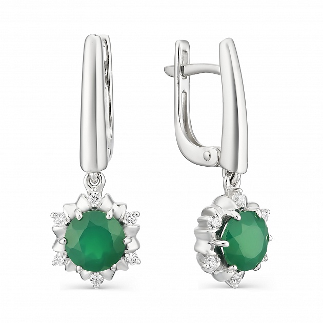 

Серьги из серебра с агатом Яхонт Ювелирный 219569, 219569
