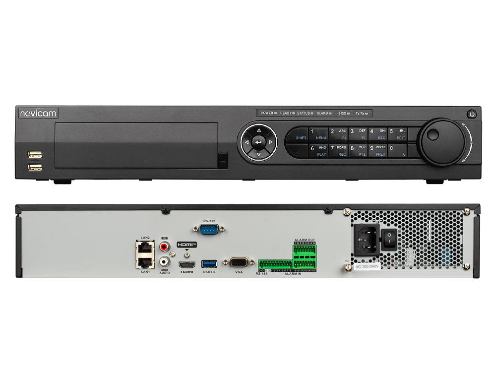 

IP-видеорегистратор Novicam NR4832 v.3034, 32 канала 8 Mpix, для камер видеонаблюдения, NR4832 ver.3034