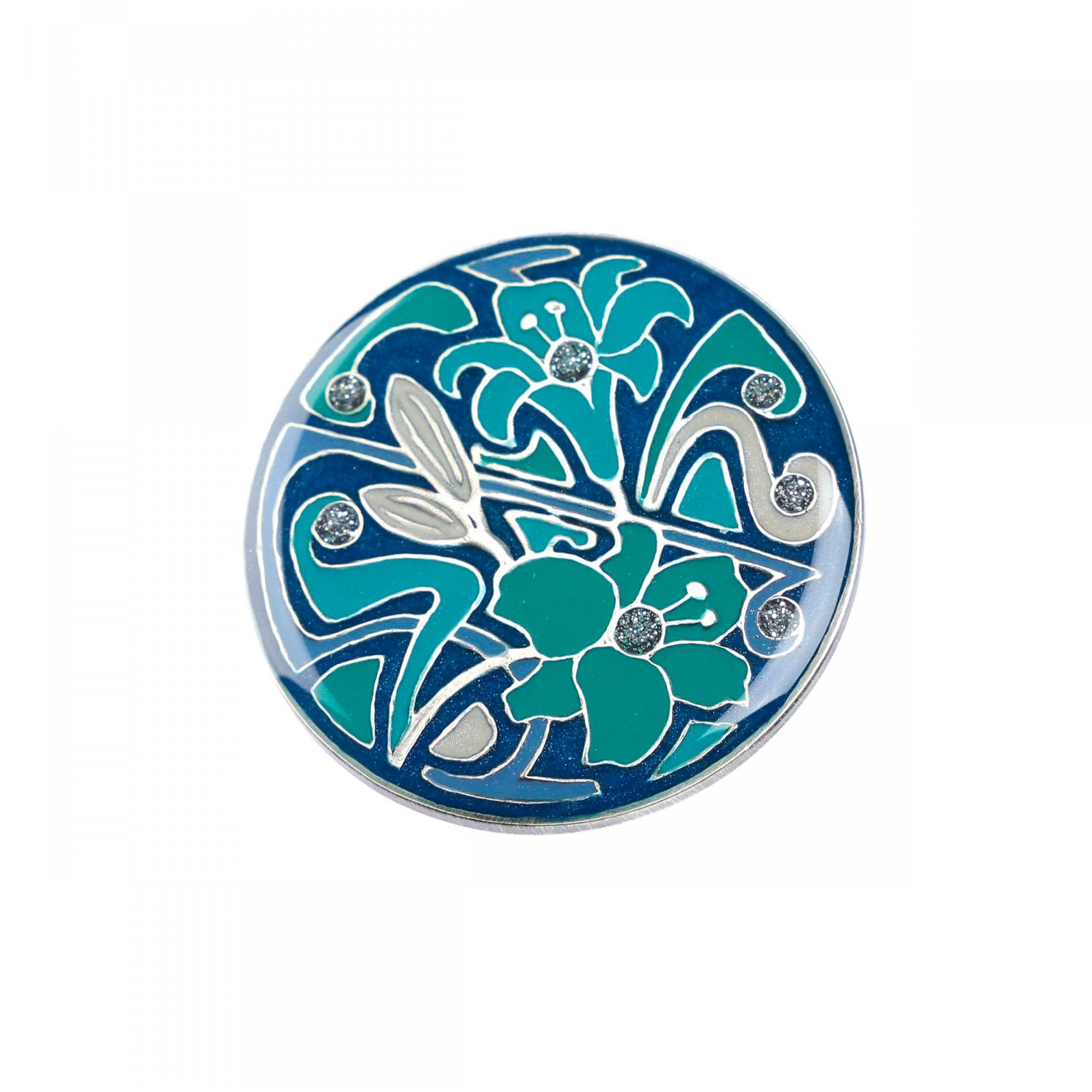 

Брошь из бижутерного сплава/бронзы с эмалью Clara Bijoux F77275 BL, F77275 BL