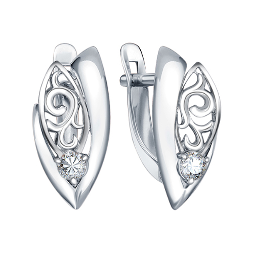 

Серьги из серебра ЯХОНТ Ювелирный 220750, фианит, 220750