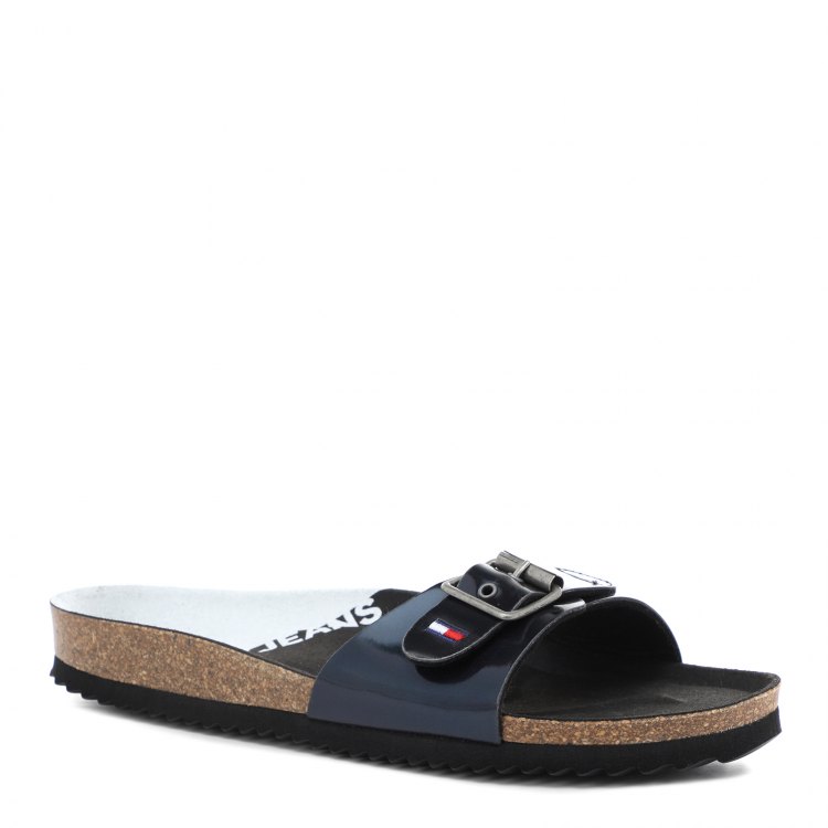 фото Женские шлепанцы tommy jeans iridescent flat mule en0en01328 цв. черный 41 eu