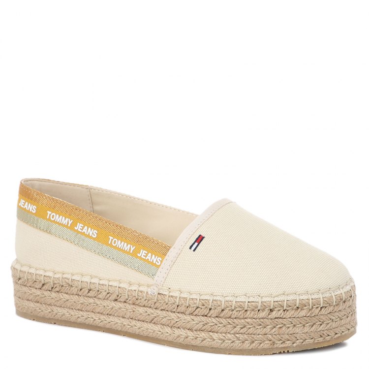 фото Женские эспадрильи tommy jeans tommy jeans flatform espadrille цв. бежевый 36 eu