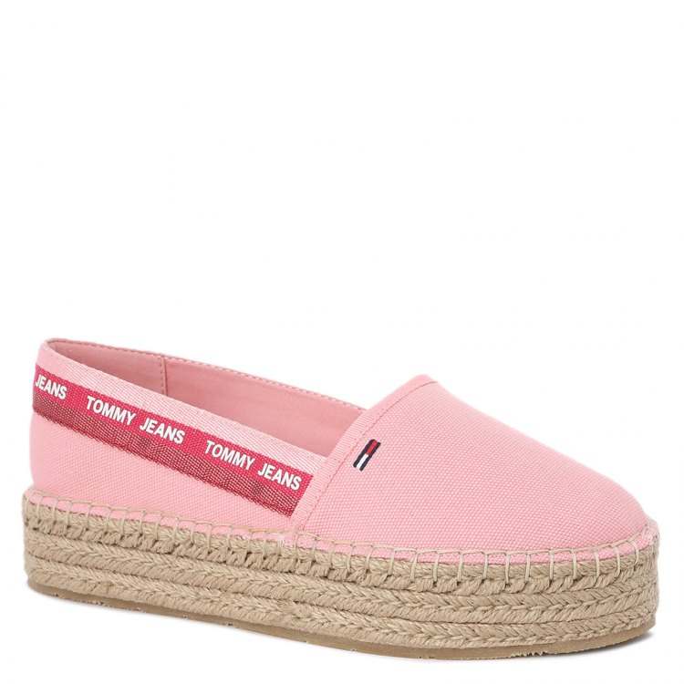 фото Женские эспадрильи tommy jeans tommy jeans flatform espadrille цв. светло-розовый 40 eu