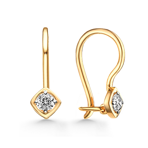 

Серьги из красного золота ЯХОНТ Золотой 221522, фианит, 221522