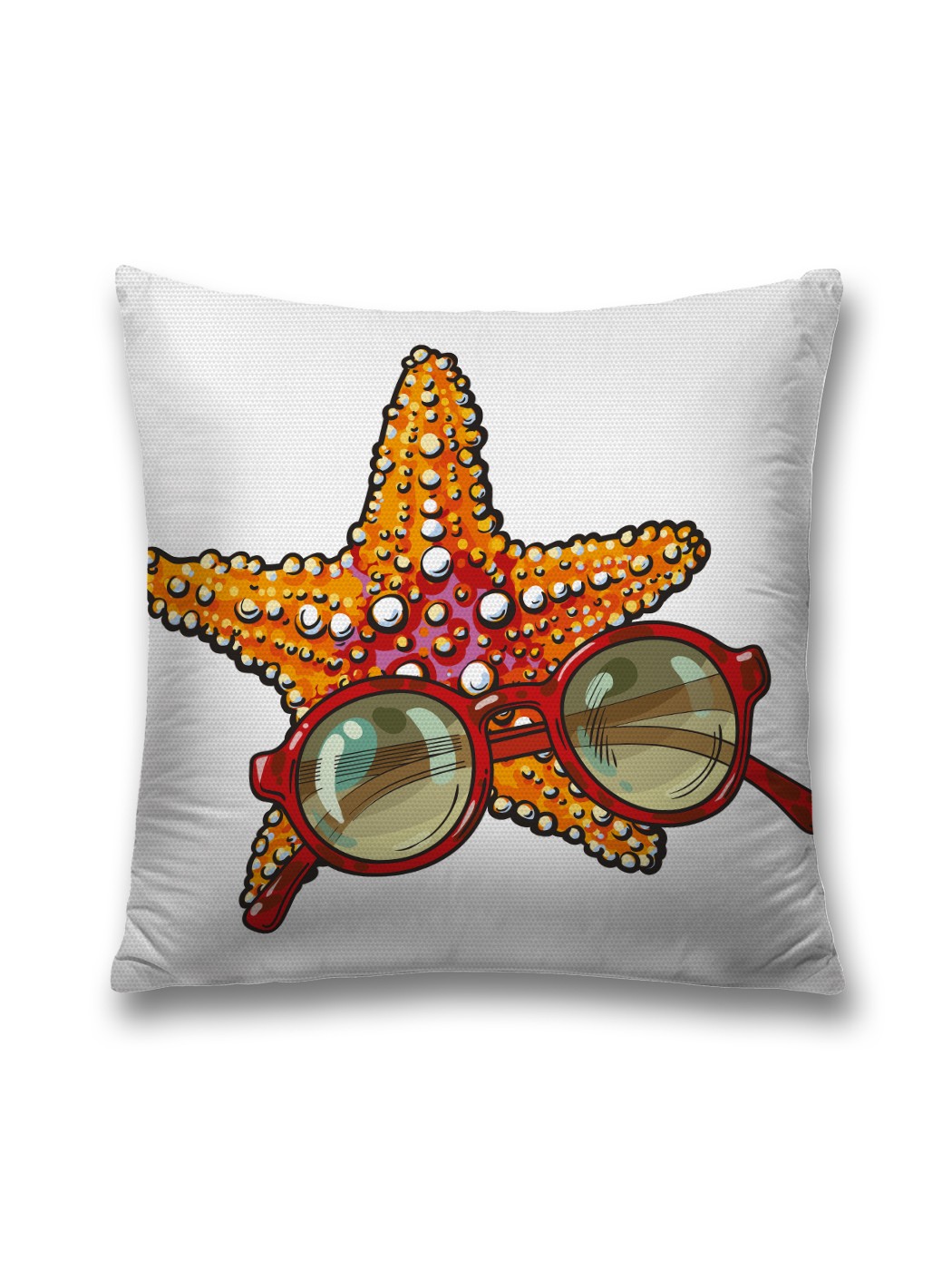 фото Наволочка joyarty декоративная "морская звезда и очки" на молнии, 45x45 см