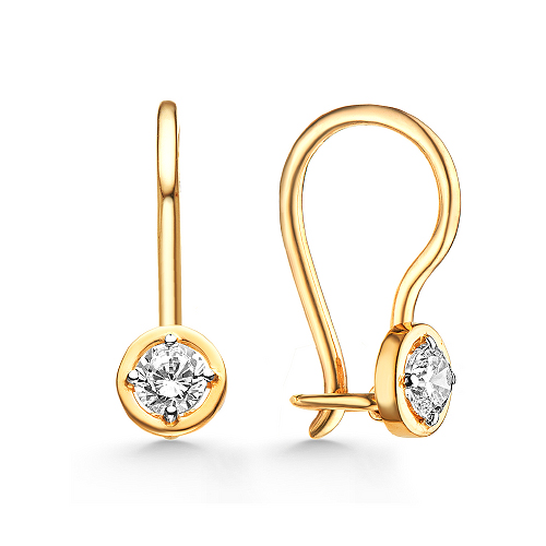 

Серьги из красного золота ЯХОНТ Золотой 221545, фианит, 221545