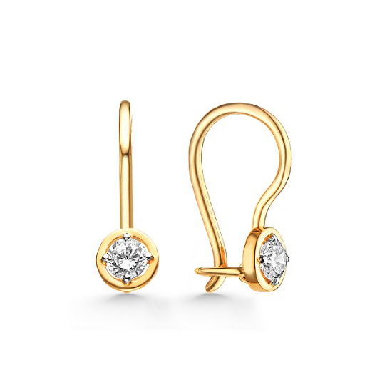 

Серьги из красного золота ЯХОНТ Золотой 221550, фианит, 221550