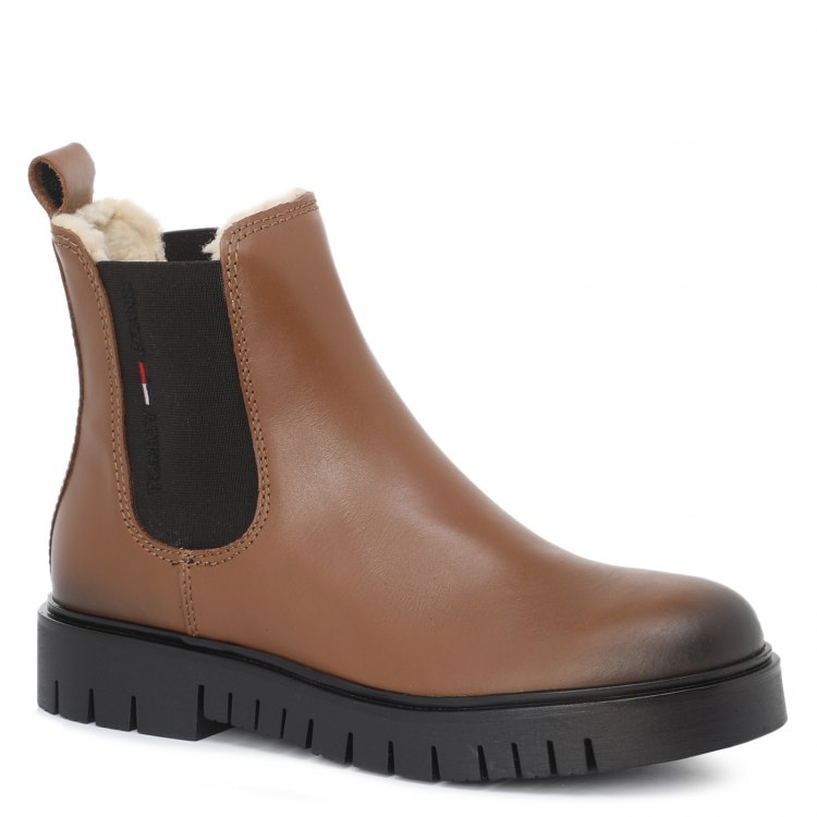 фото Женские ботинки челси tommy jeans warmlined chelsea boot цв. светло-коричневый 36 eu