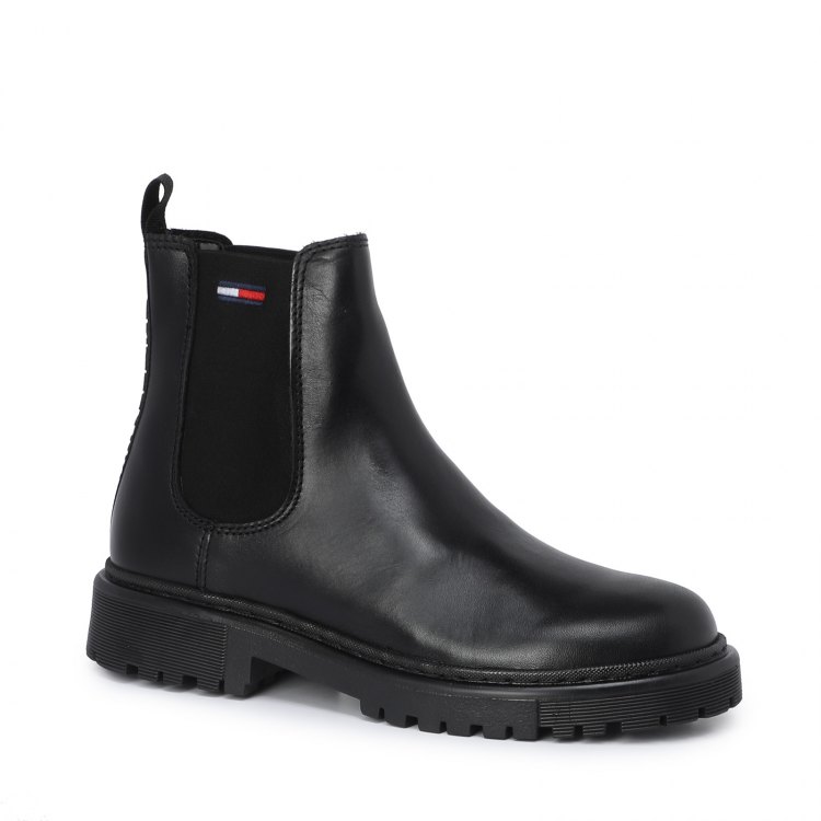 фото Женские ботинки челси tommy jeans branded tape chelsea boot en0en01577 цв. черный 38 eu