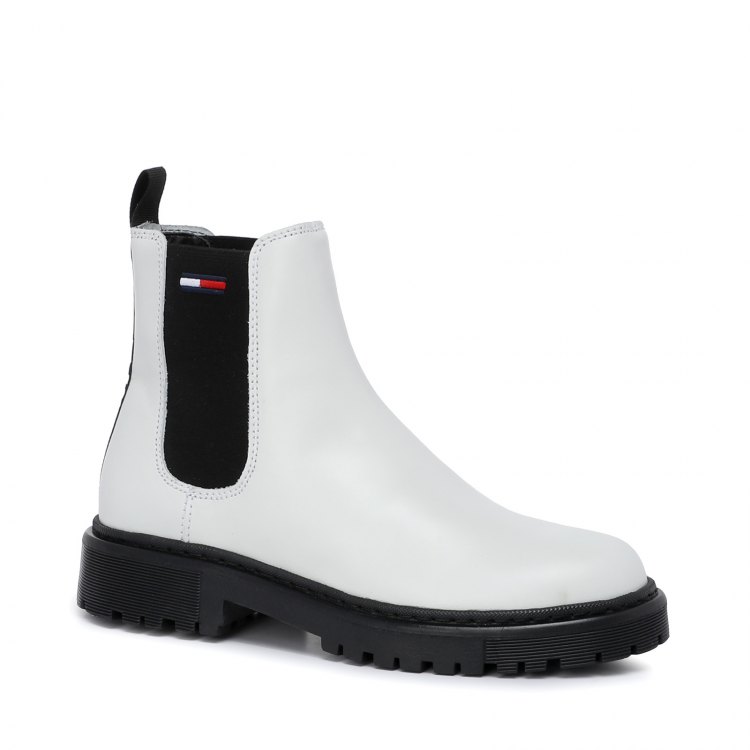 фото Женские ботинки челси tommy jeans branded tape chelsea boot en0en01577 цв. белый 39 eu