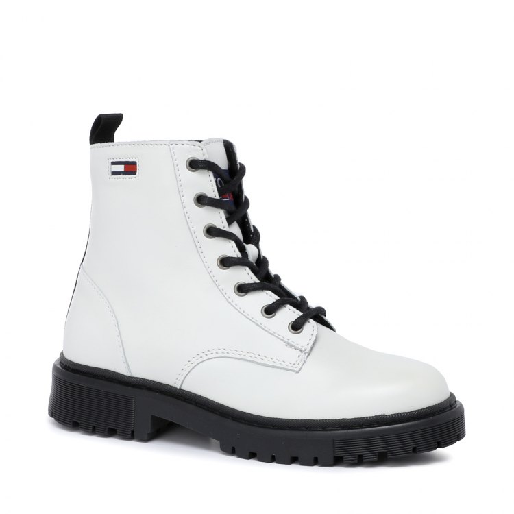 фото Женские ботинки tommy jeans branded tape flat boot en0en01597 цв. белый 38 eu