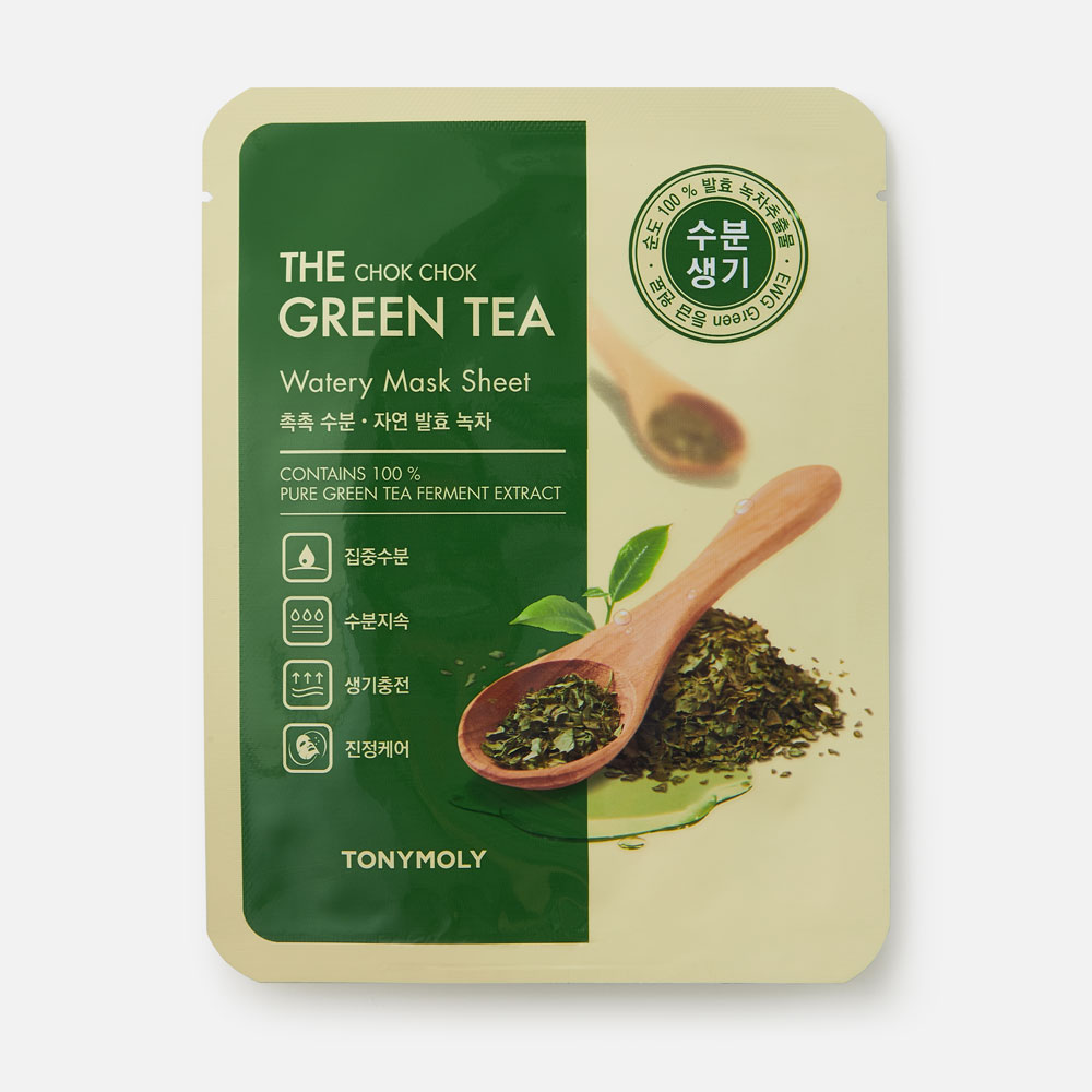 Маска для лица TONY MOLY The Chok Chok Greentea Watery Mask Sheet с зеленым чаем 20 г