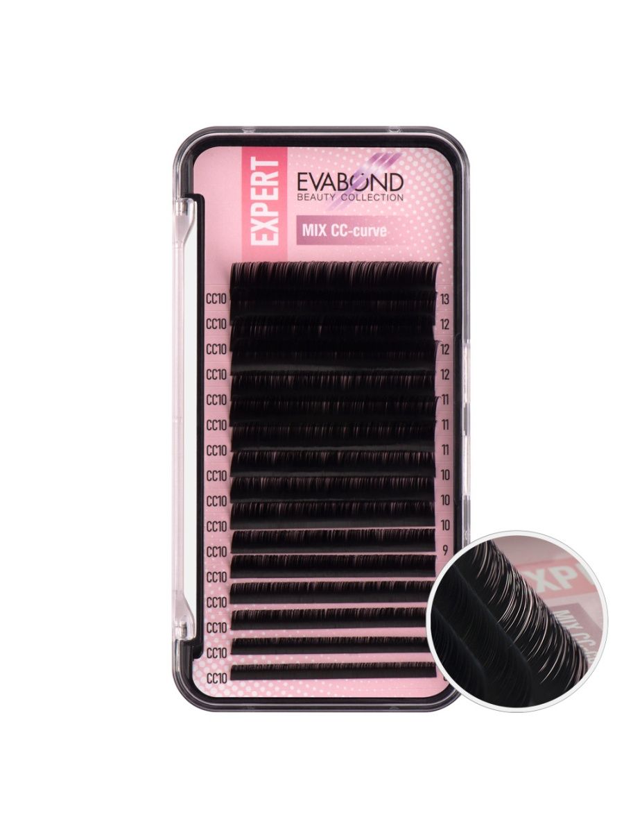 Ресницы Expert черные 16 линий MIX EVABOND Р750-16 707-10 Изгиб CC диаметр 010 ресницы oko lashes professional fantasy мини бирюзово синий m 0 07 7 12