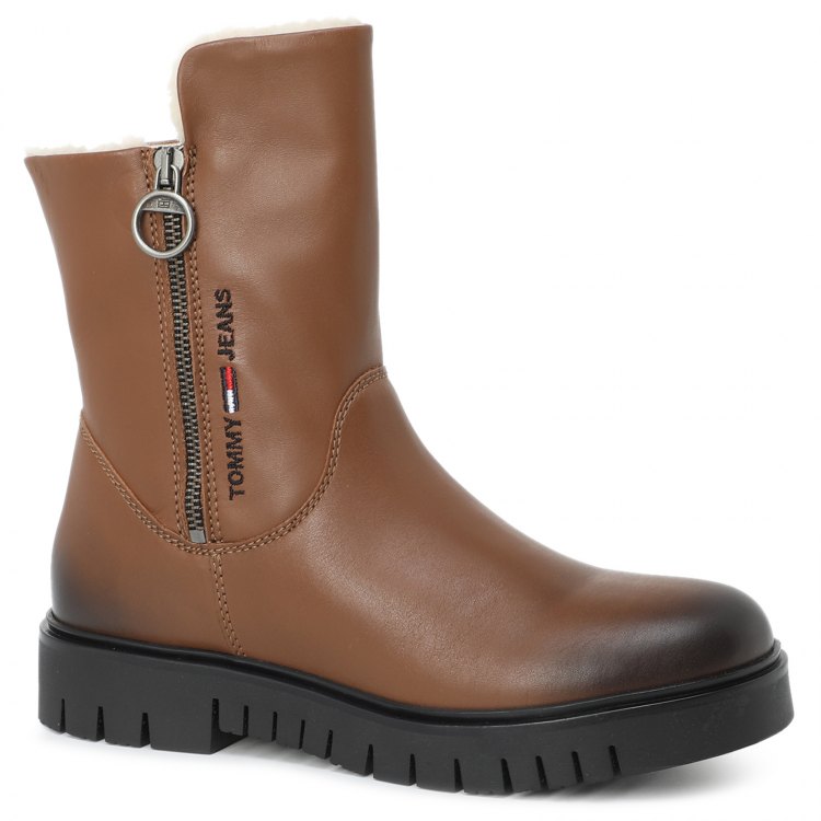 фото Женские ботинки tommy jeans visible warmlined flat boot цв. светло-коричневый 37 eu