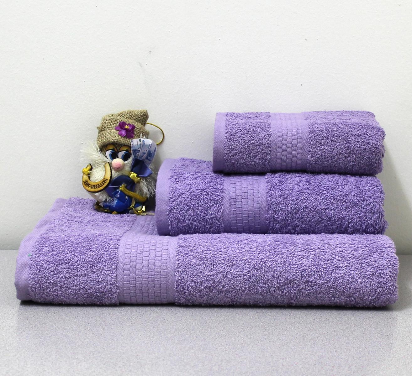 Полотенце махровое Баракат-текс 40х70 сирень 450 гр. Узбекистан, 63001