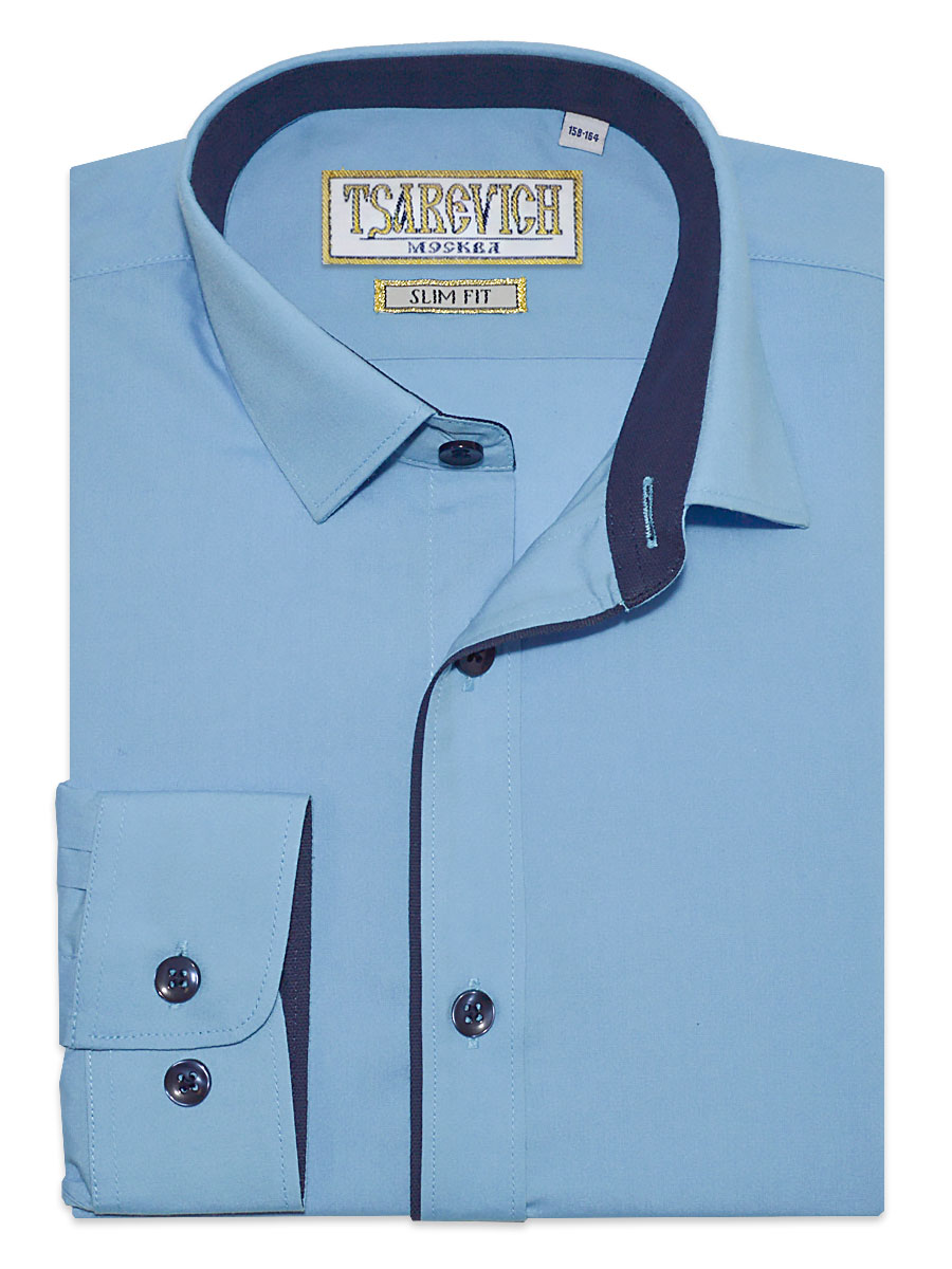 Рубашка детская Tsarevich Bell Blue/3 sl, голубой, размер 140