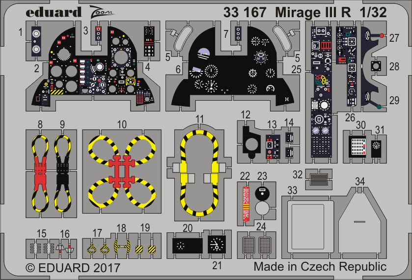 

Фототравление Eduard 33167 Mirage III R 1/32, Цветной
