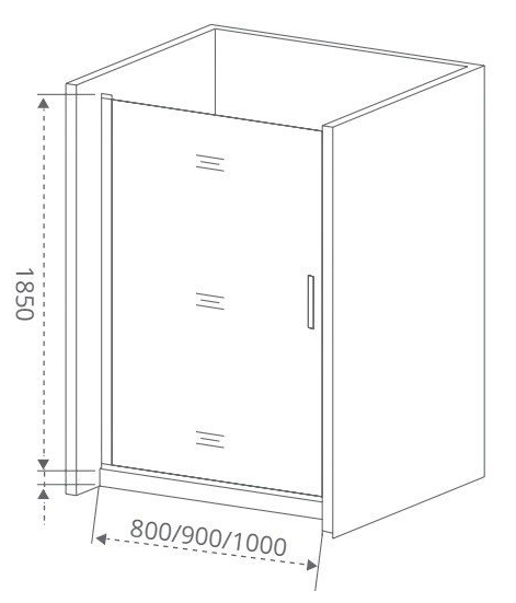 фото Дверь душевая good door bas pandora dr-90-c-ch (90х185) распашная, профиль хром/стекло про