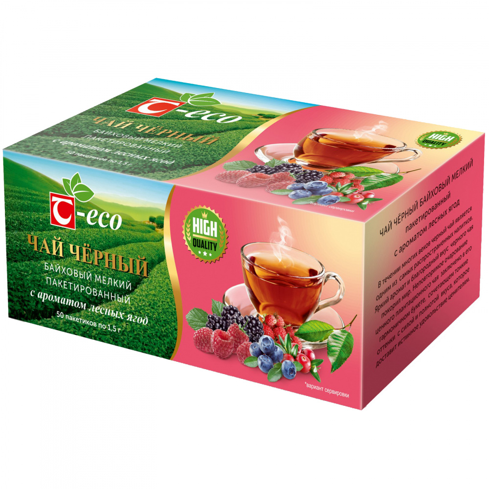 

Чай черный Tanay Eco | С ароматом лесных ягод, с добавками, 50 пакетиков