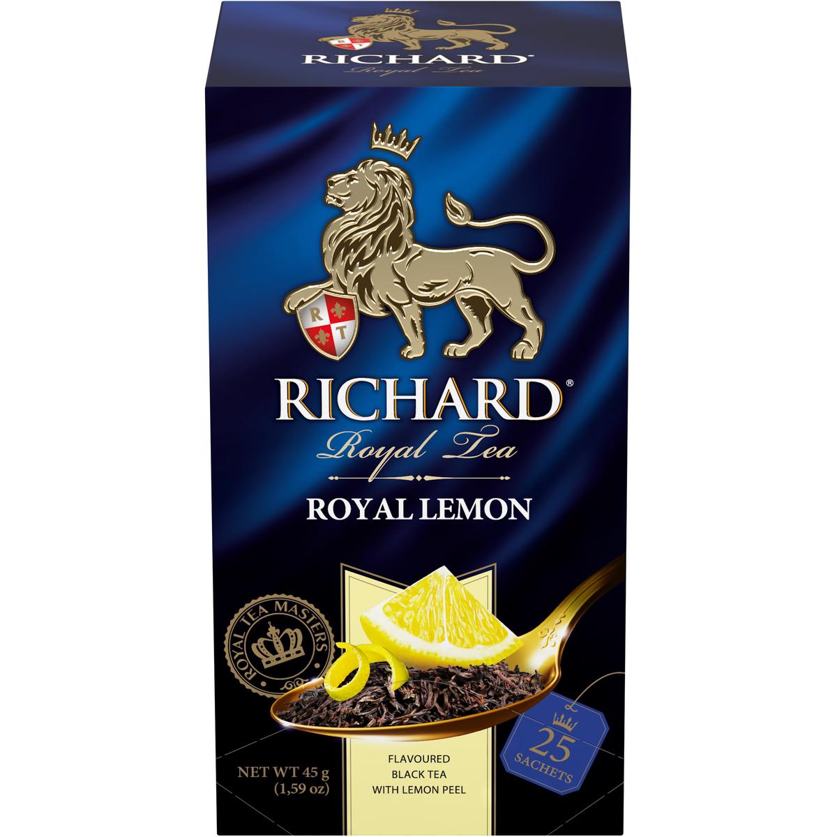 Чай черный Richard Royal Lemon, с лимоном, 25 сашетов