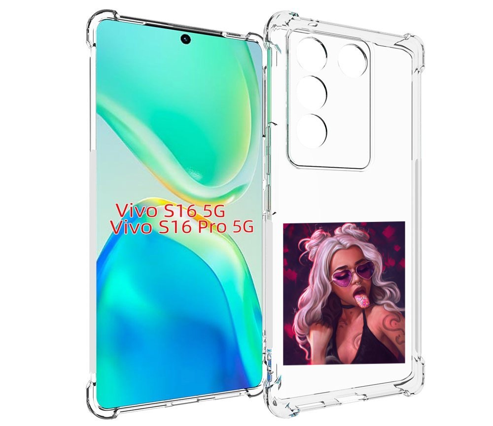 

Чехол MyPads блестящий-язык женский для Vivo S16 5G/S16 Pro 5G/V27/V27 Pro, Tocco